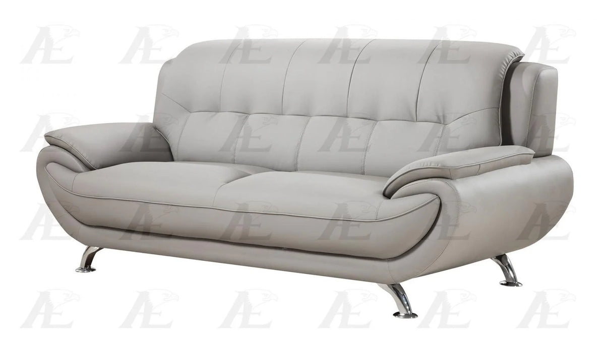 Gray Faux Leather Sofa and Loveseat Set 2Pcs N70484