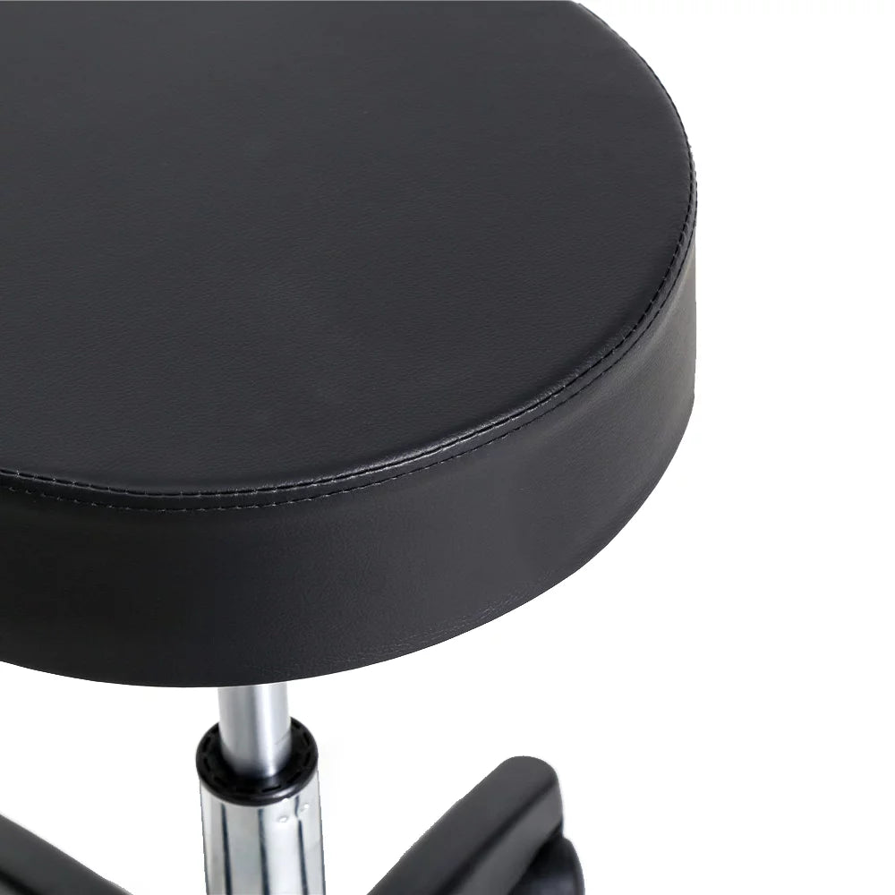 Adjustable Height Round PU Leather Rolling Stool K95995