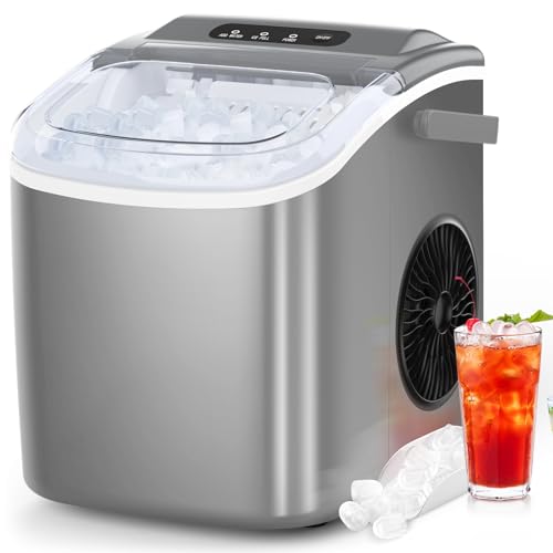Countertop Portable Ice Maker with Self-Cleaning, 26.5lbs/24Hrs, 9 Bullet Ice Cubes V14559