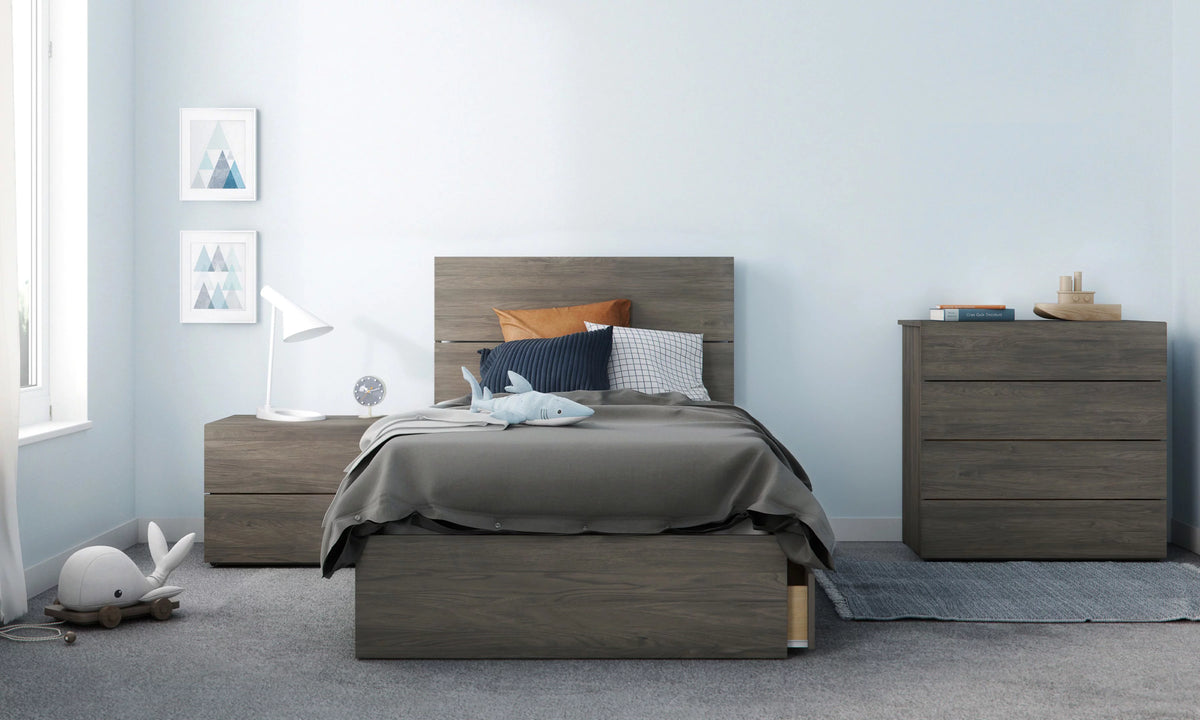 Twin Size Storage Wood Bed Frame with 3 Drawers M6192