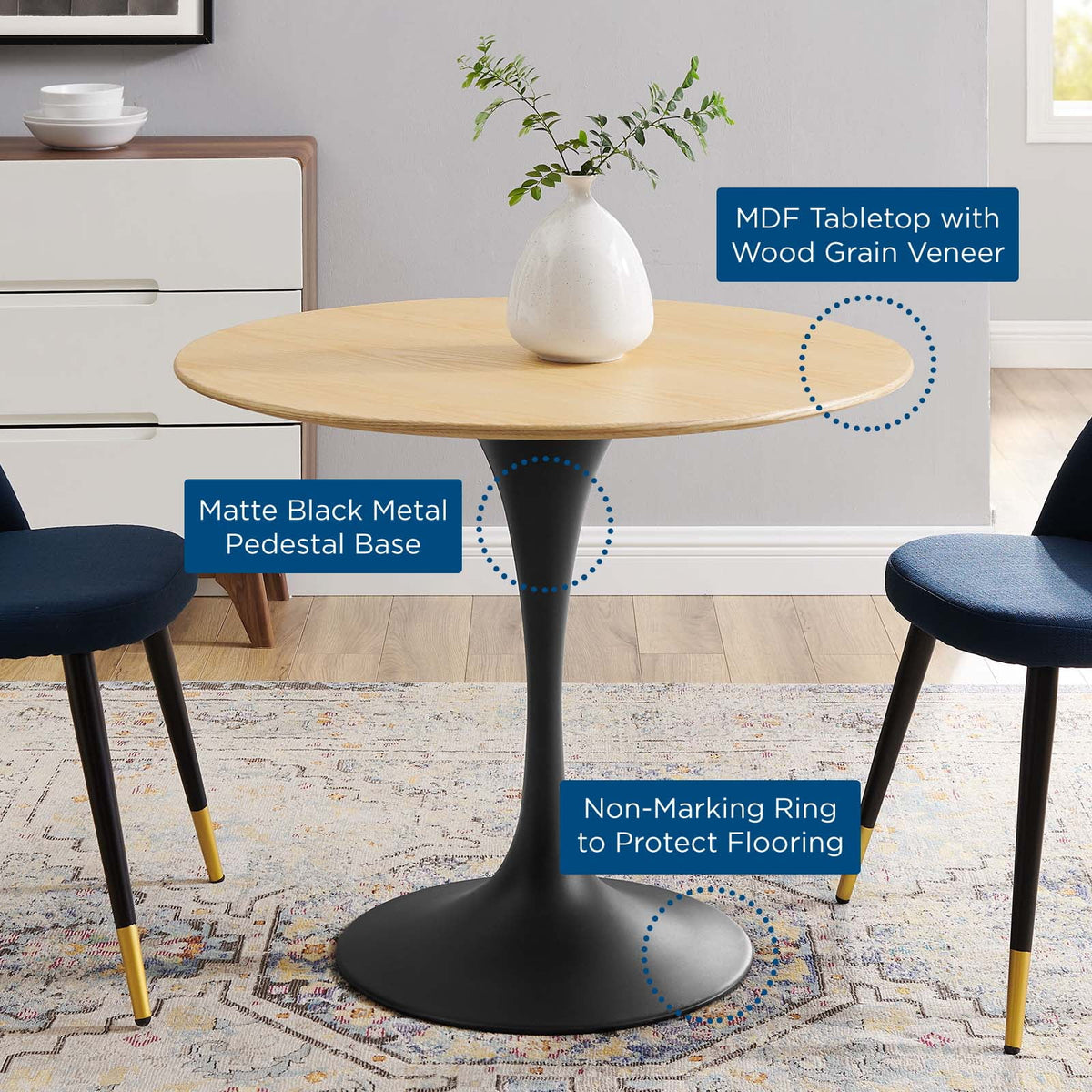 Round Wood Dining Table J811