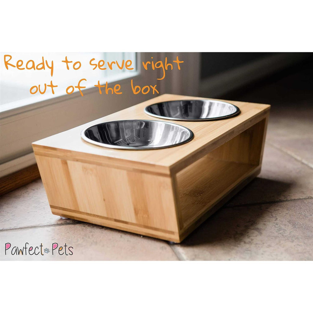 Elevated Dog Bowl Stand with 4 Stainless Steel Bowls Z130789