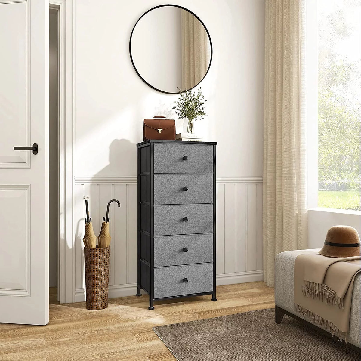 5 Drawer Narrow Tower Dresser with MDF Top X18835