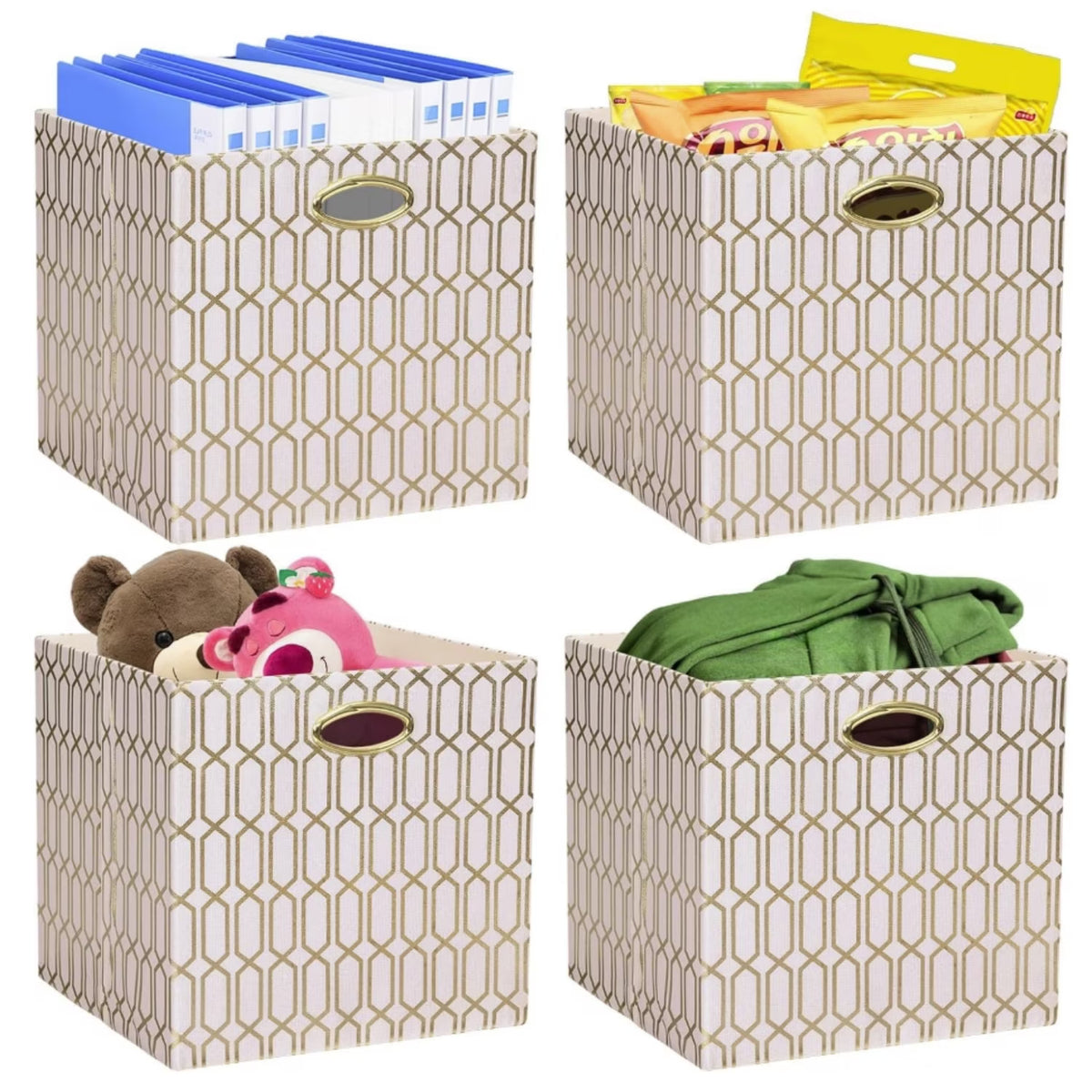 13×13 Fabric Storage Bins 4pcs R72088