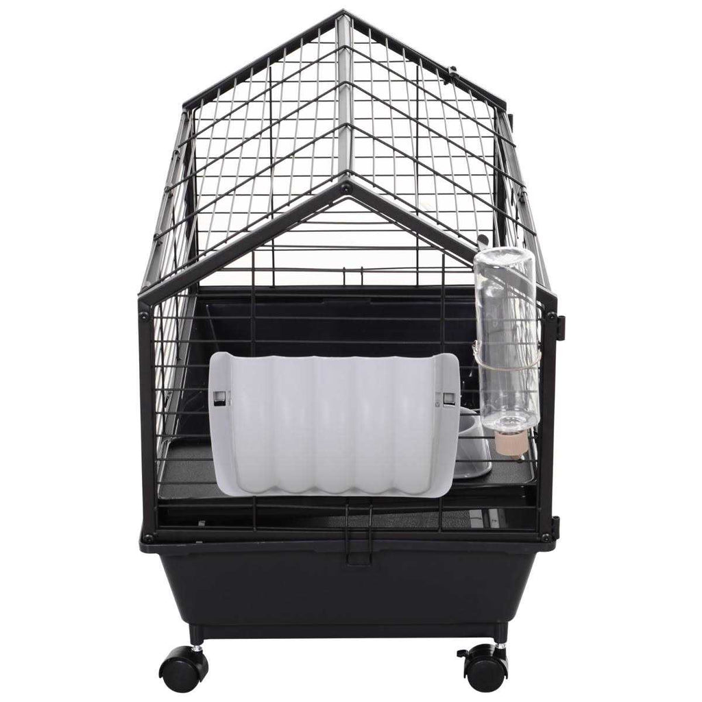 Rolling Metal Small Animal Hutch Cage with Main House and Run O704