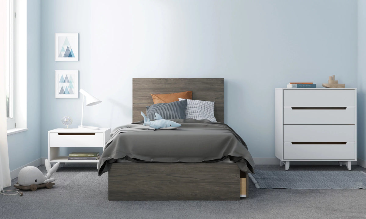 Twin Size Storage Wood Bed Frame with 3 Drawers M6192