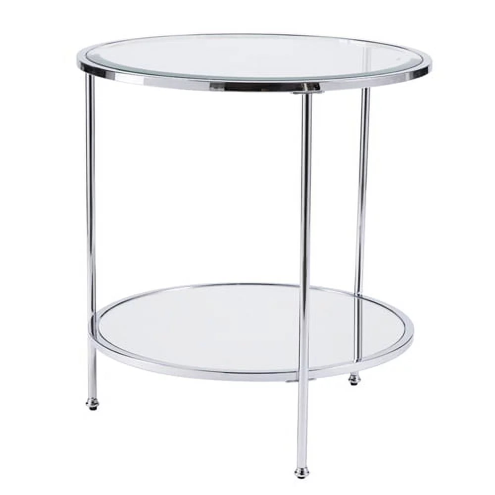 Mirrored Glass Round Coffee Table Set N929186