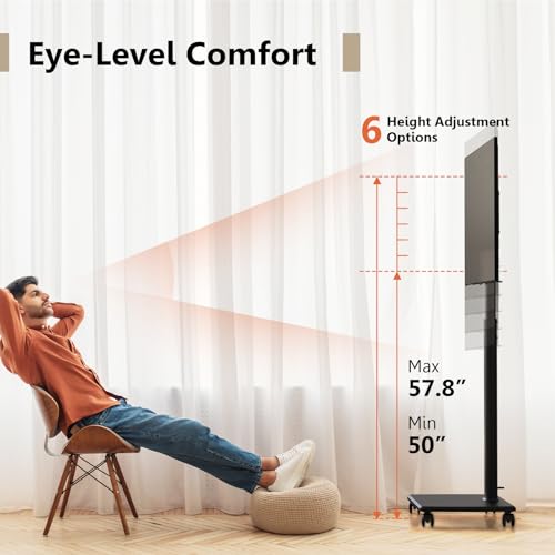 Rolling TV Stand for 32 to 65 Inch TVs with Swivel Mount G122721