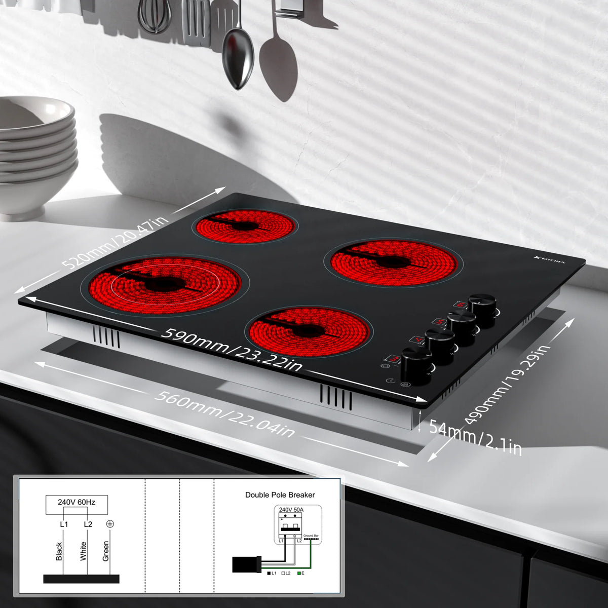 24 Inch 4 Burners Electric Cooktop S571554