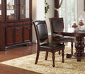 Set of 2 Brown Rubberwood Faux Leather Side Chairs I846