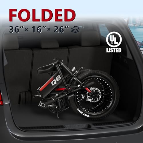 Folding Electric Bike with 576WH Removable Battery, 500W Motor, 20MPH Q89442