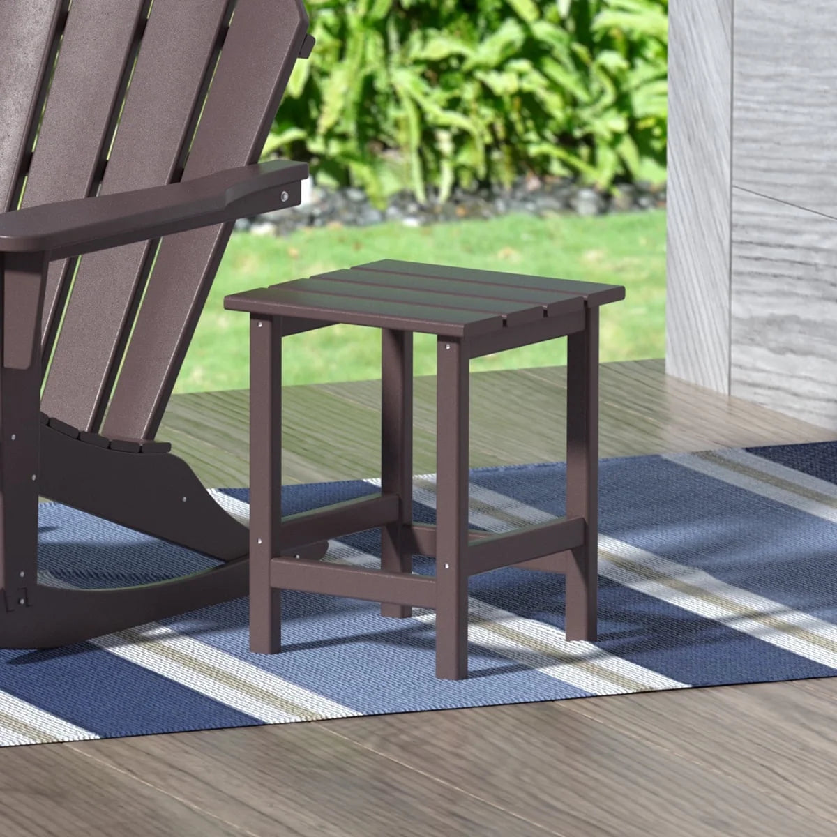 Dark Brown Plastic Outdoor Side Table N3856