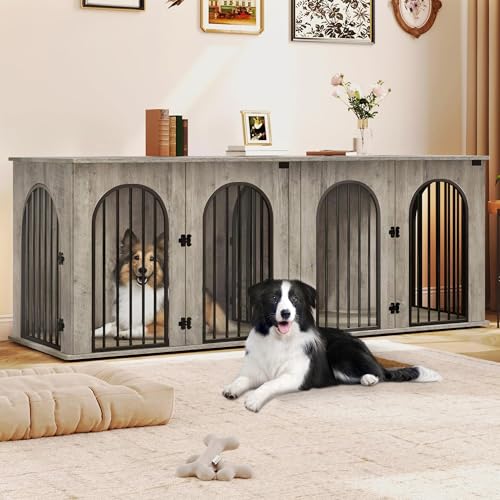 71" Wooden Dog Crate Furniture with Divider G15693