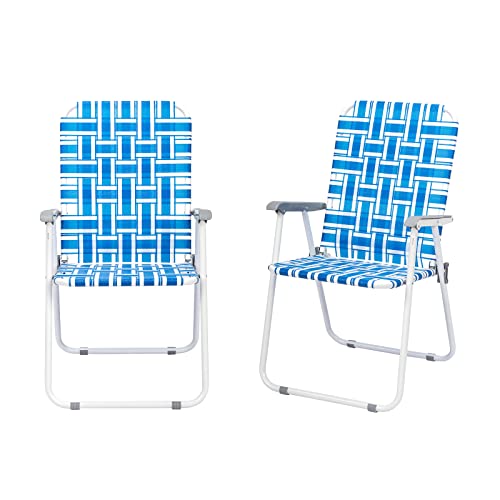 Set of 2 Yellow Webbed Folding Lawn Chair T3764