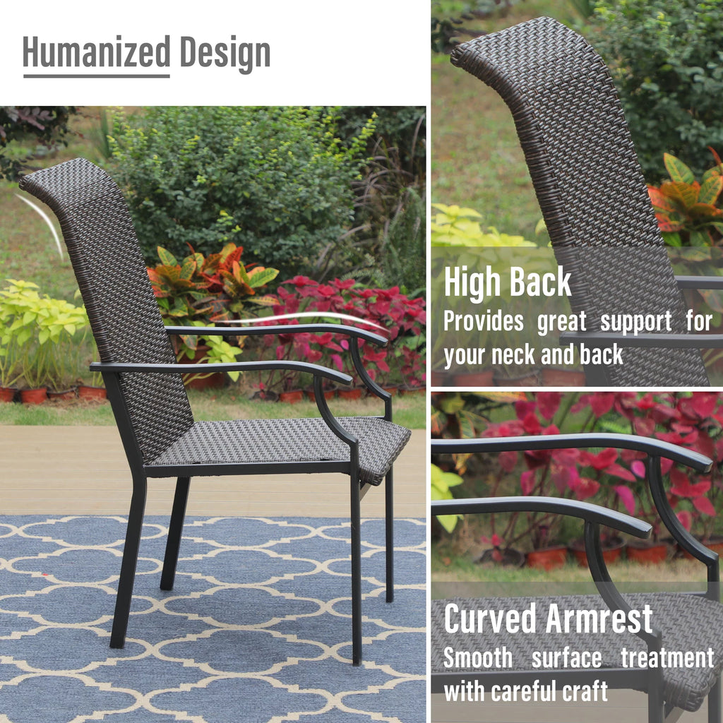 9 Pieces Wicker Rattan Outdoor Patio Dining Set J506243