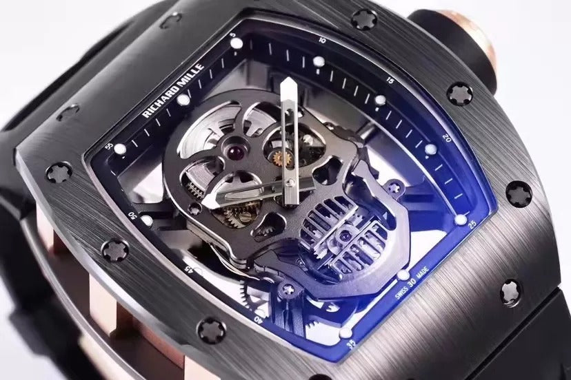 Skull Black Dial Black Bezel Black Rubber Strap Tourbillon Z728721