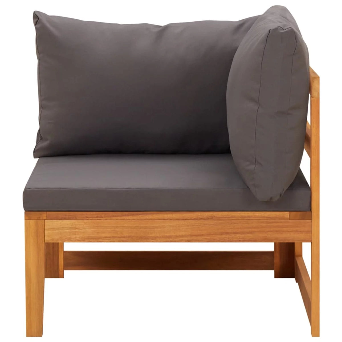 4 Piece Dark Gray Cushioned Acacia Wood Patio Lounge Set Q30486
