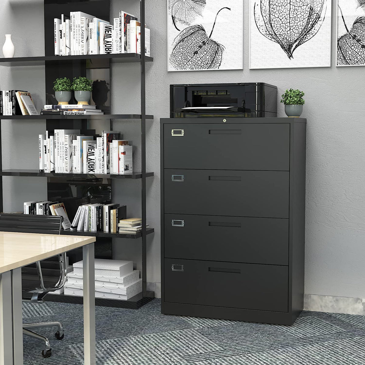 4 Drawer Metal Lateral File Cabinet with Lock R74253