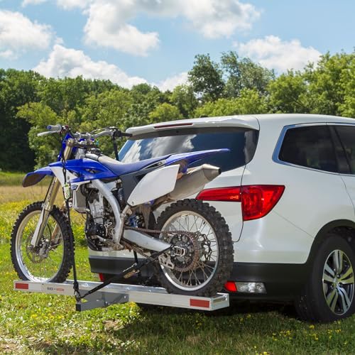Lightweight Aluminum Motorcycle Hitch Carrier with Loading Ramp X168