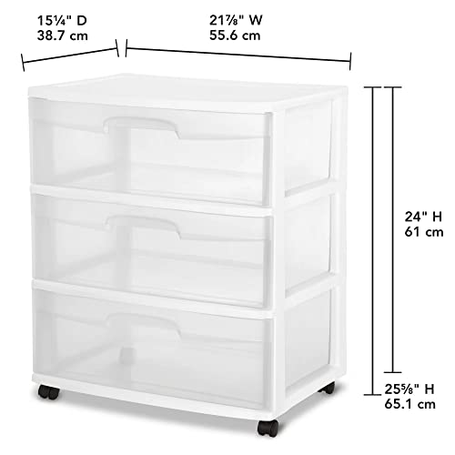 Plastic Storage Drawer Cart with 3 Clear Drawers M185
