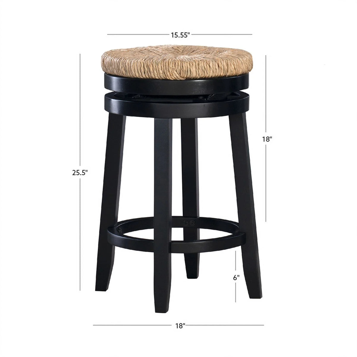 Black Wood Swivel Counter Stool Set of 2 G5247