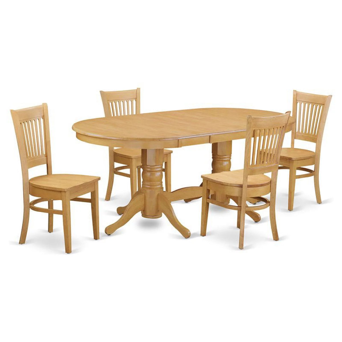 5-piece Oak Wood Table and Dining Chair Set S73486