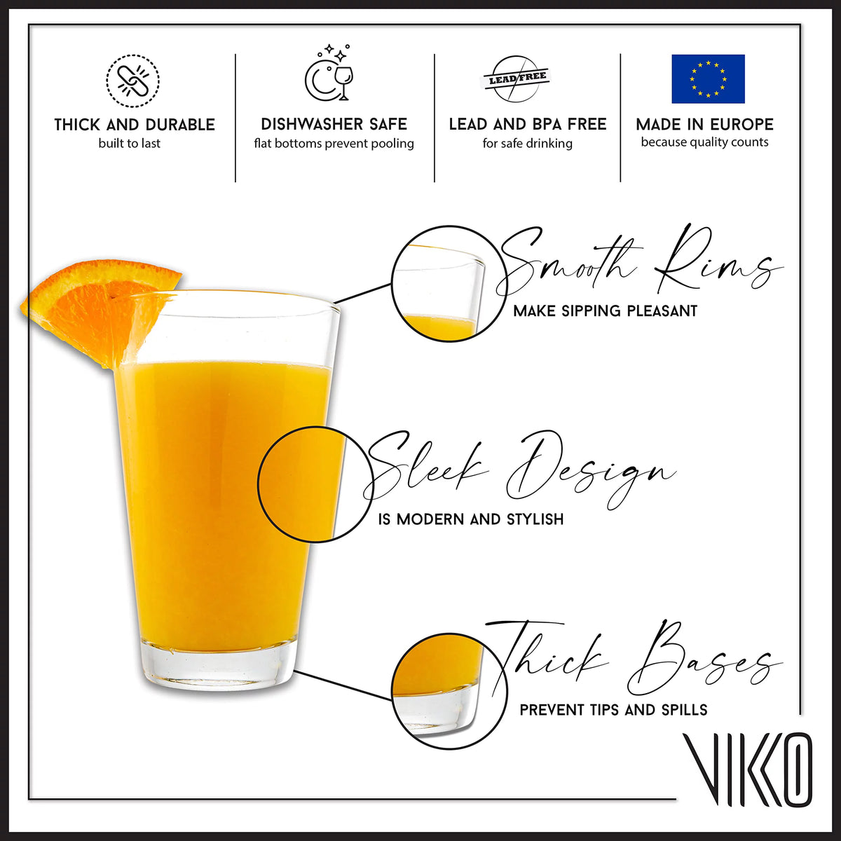 9.5 Ounce Water Tumblers Set of Six K897