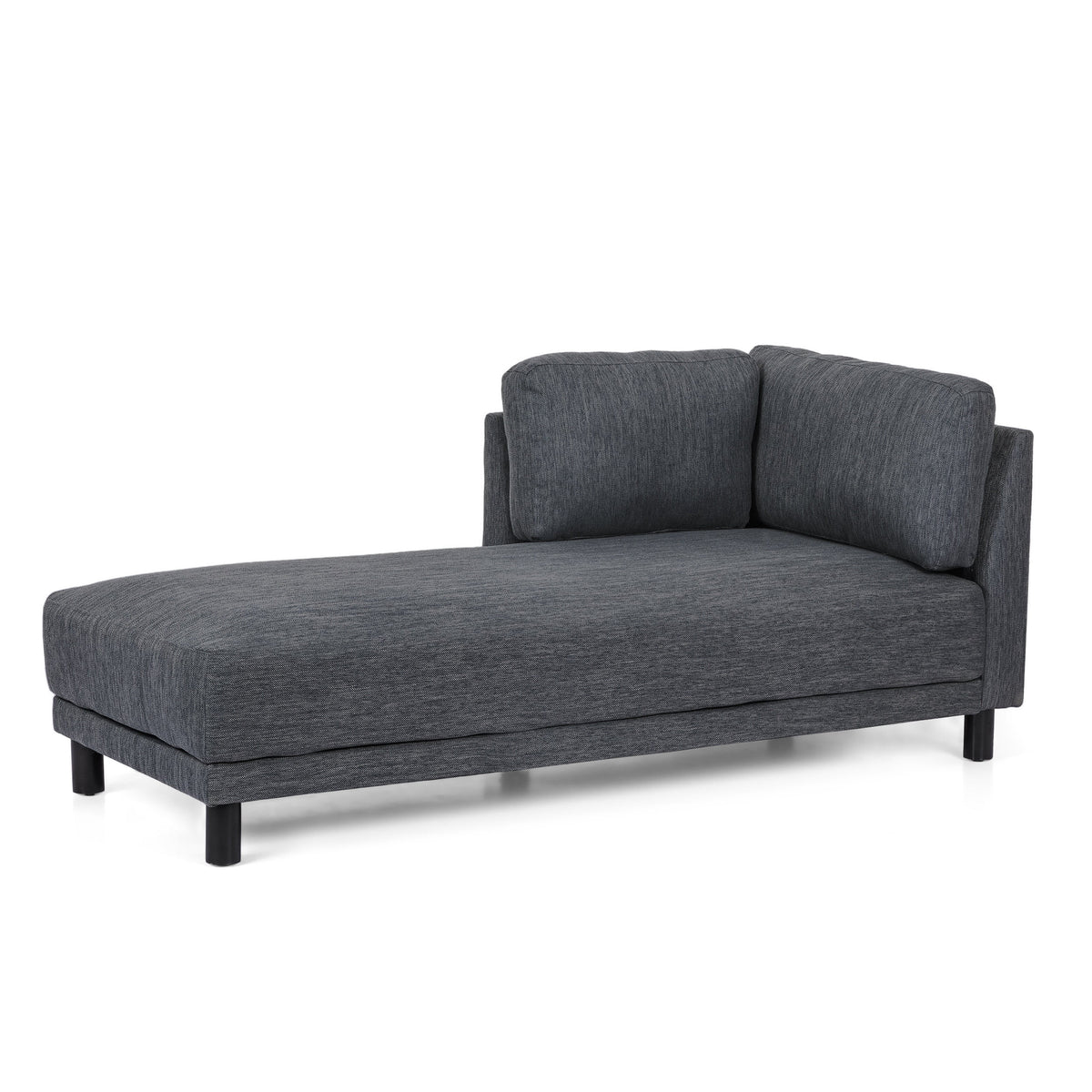 Navy Blue + Black Fabric Chaise Lounge S232903