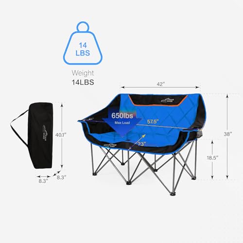 Oversized Fully Padded Folding Camping Chair Black E1471