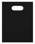 Black Plastic Merchandise Shopping Bags with Die Cut Handles 9" x 12" Case of 1,000 H2781