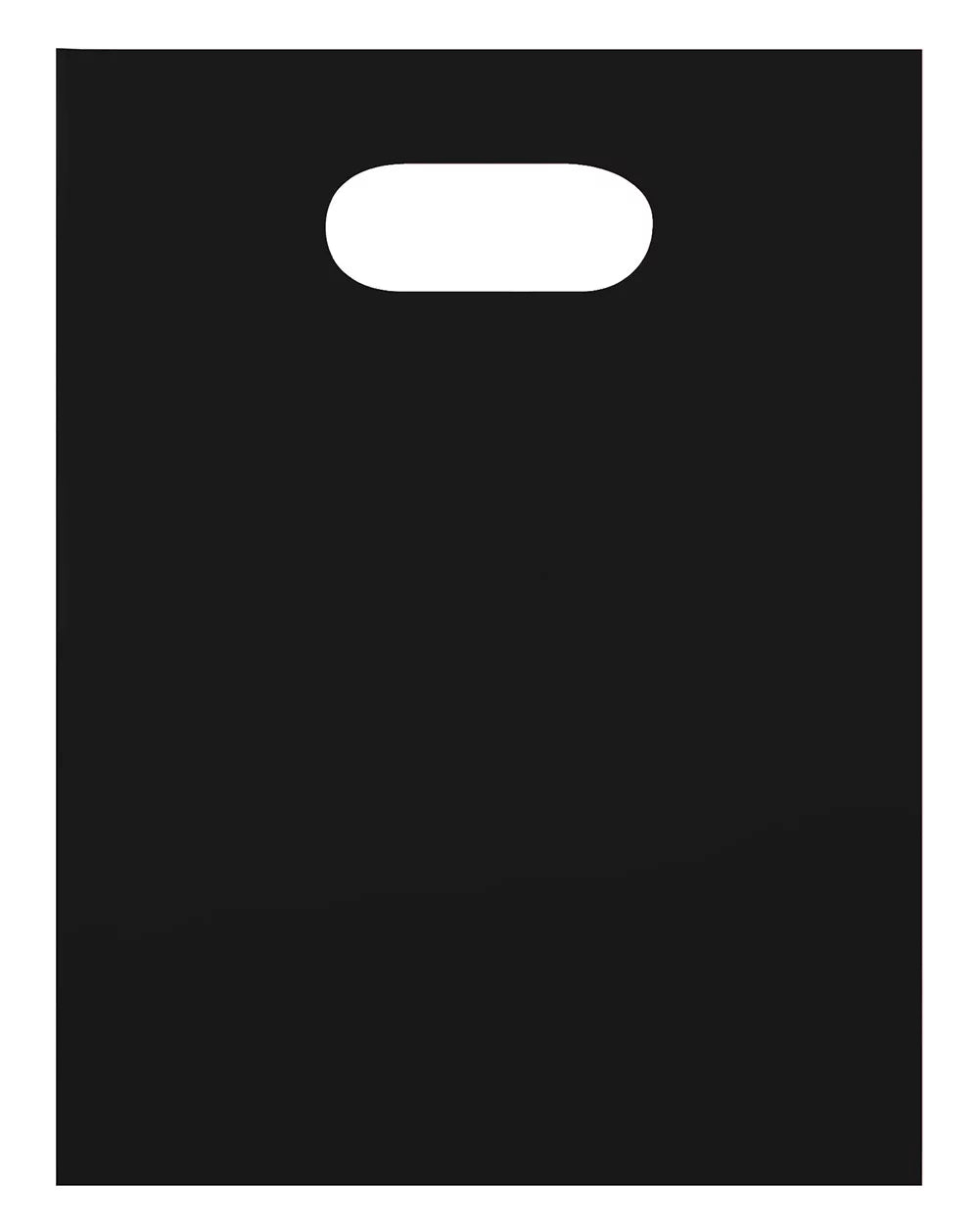 Black Plastic Merchandise Shopping Bags with Die Cut Handles 9" x 12" Case of 1,000 H2781