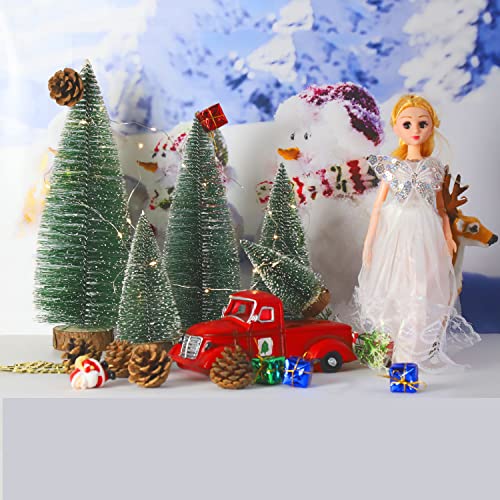Mini Christmas Trees with Snow and Wooden Base N381
