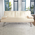 65" Upholstered Folding Futon Sofa Bed Convertible Couch V28091
