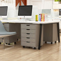 White 5 Drawer Rolling Filing Cabinet K9860