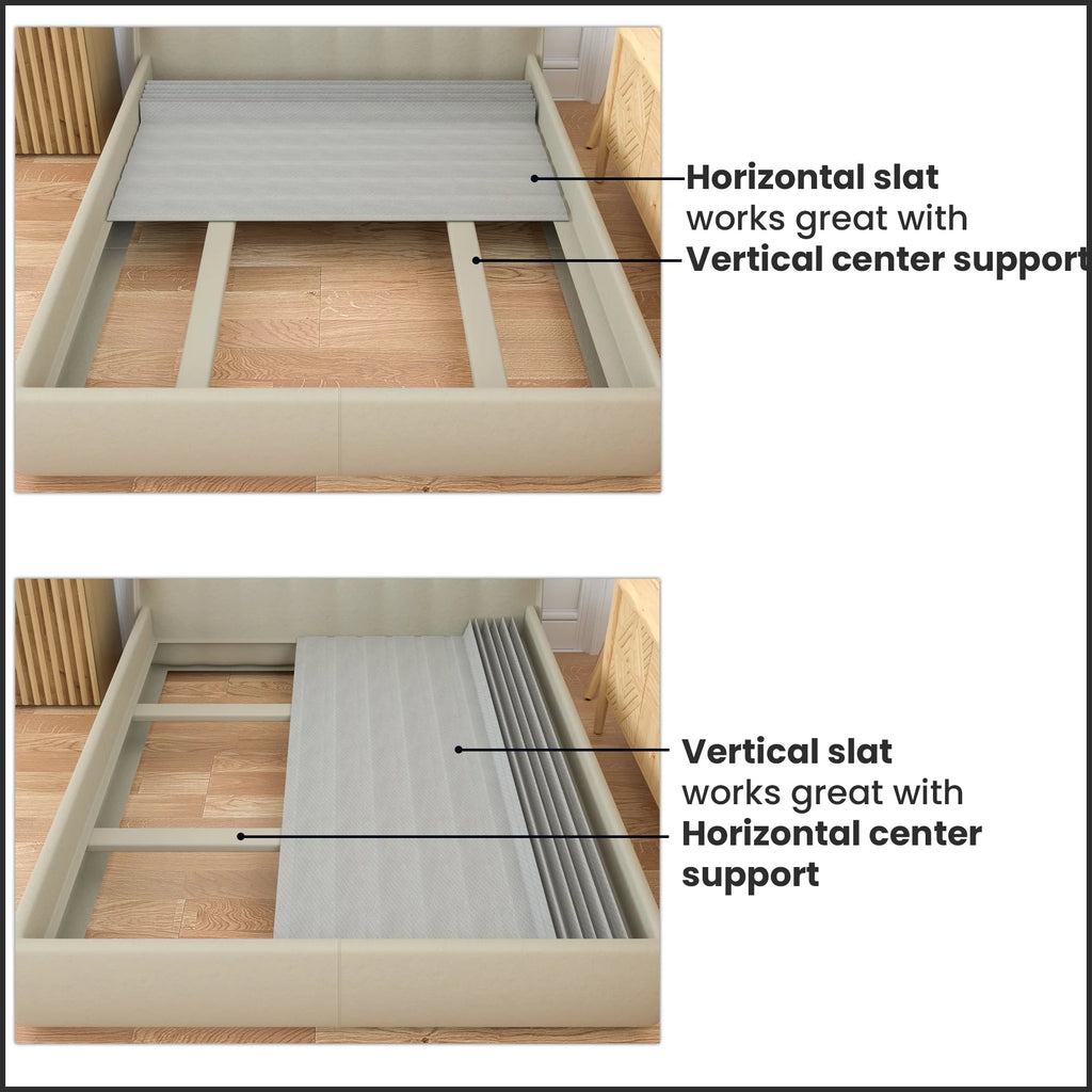 Queen Gray Mattress Support Wood Slats with Cover Y29517