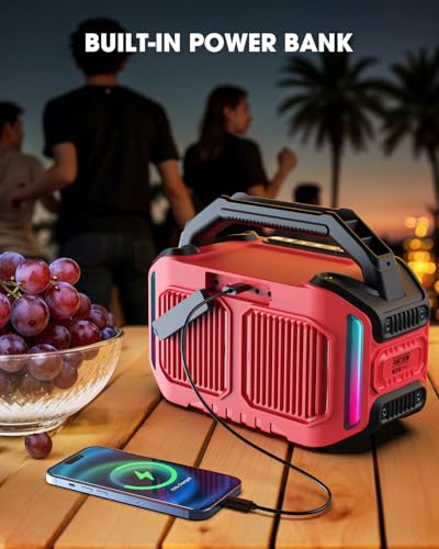 Bluetooth Wireless Speaker with Bass, 20H Playtime, IPX6 Waterproof (Black) C144