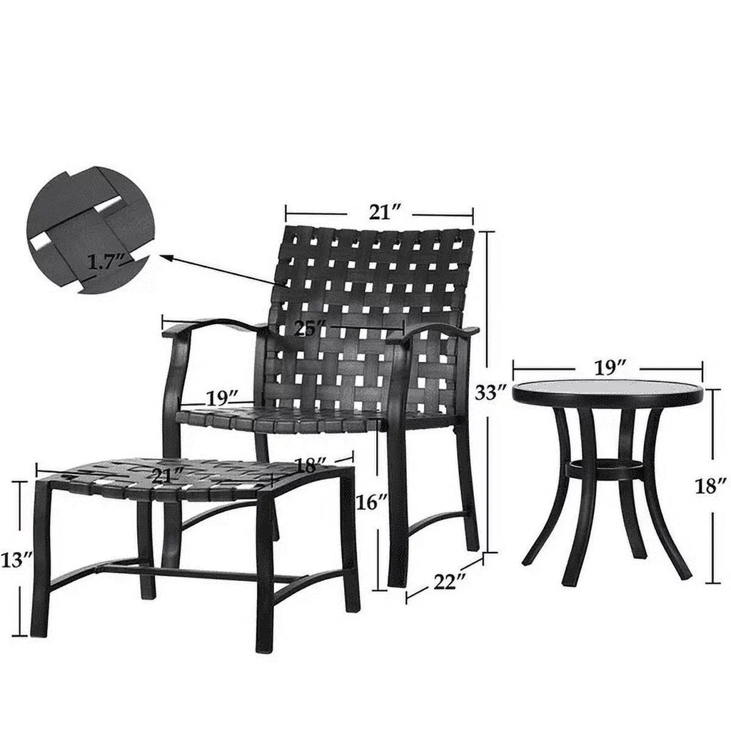 5 Pcs Outdoor Patio Furniture Conversation Set L91027