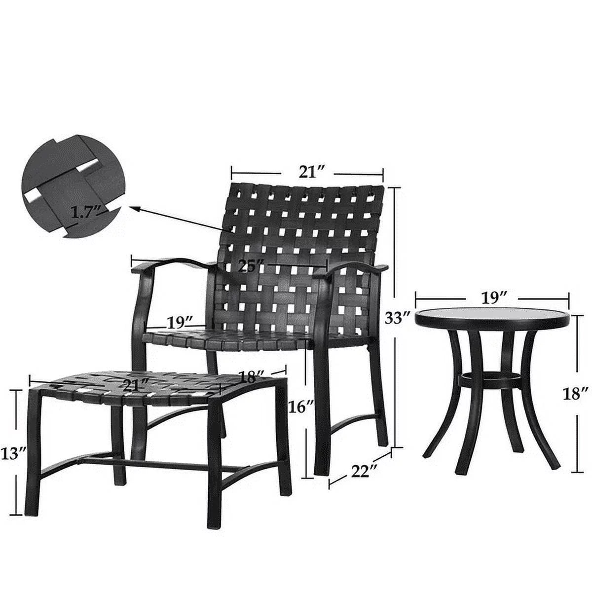 5 Pcs Outdoor Patio Furniture Conversation Set L91027