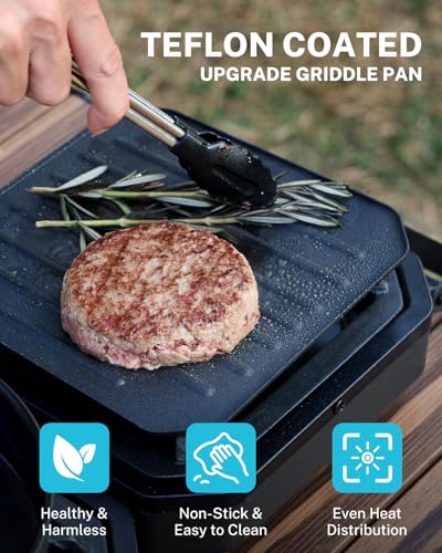 2 Burner Propane Camping Stove with Griddle & Grates D882521
