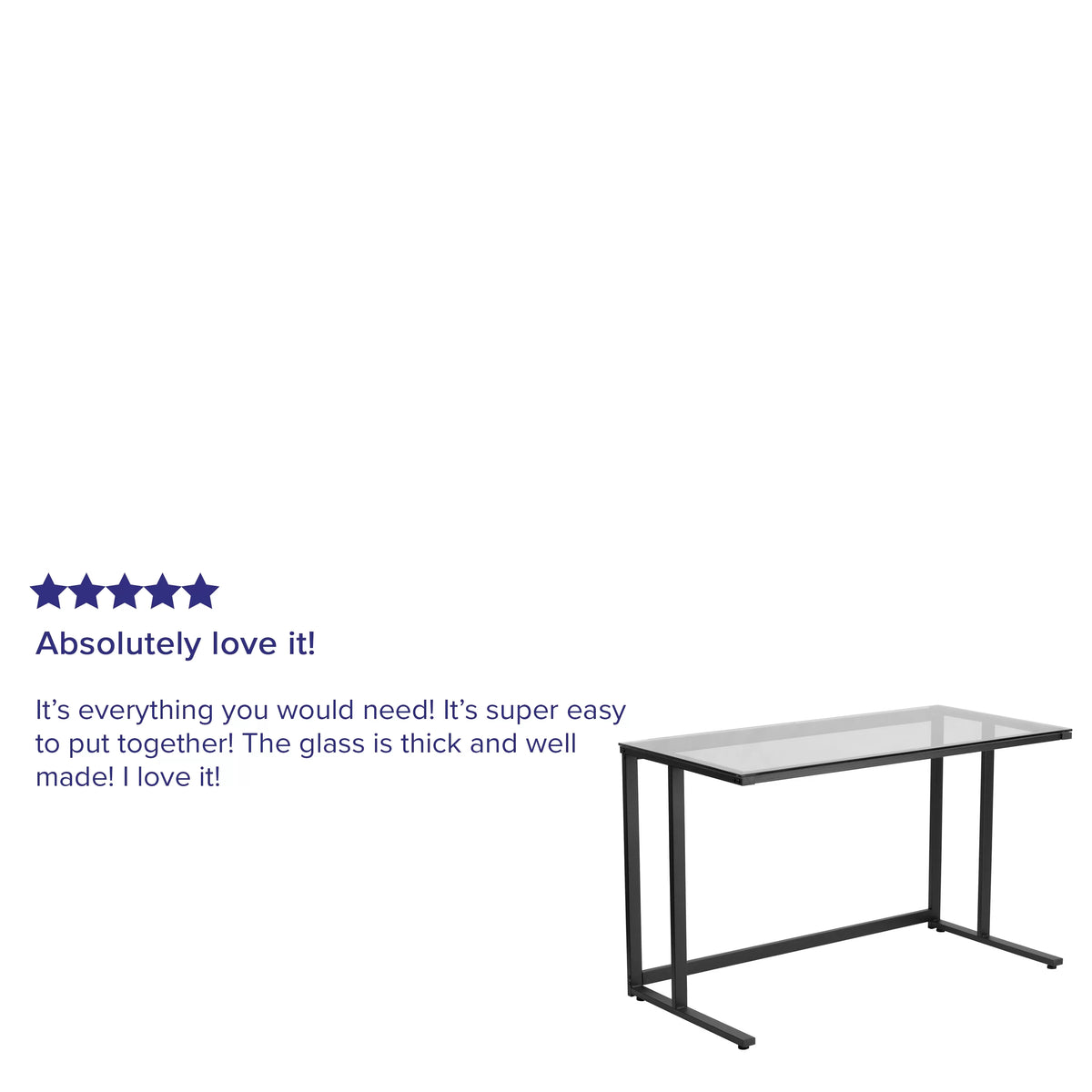 Glass Desk with Black Pedestal Metal Frame Z71214