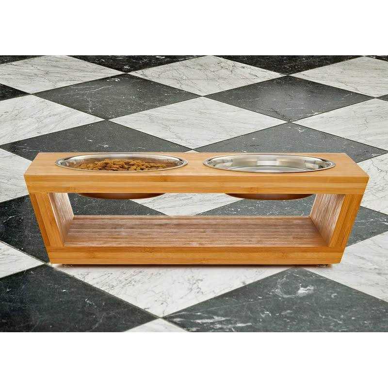 Elevated Dog Bowl Stand with 4 Stainless Steel Bowls Z130789