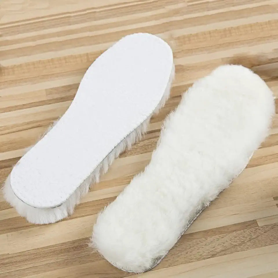 Real Wool Sheepskin Insoles Winter Warm Soft Thick Shoe Pad I984731