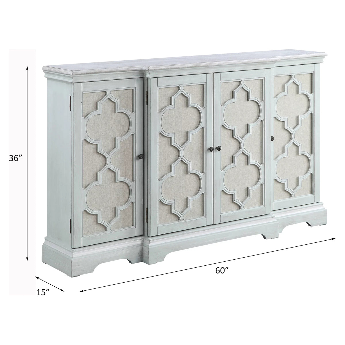 Light Teal Console Table with Door J1664