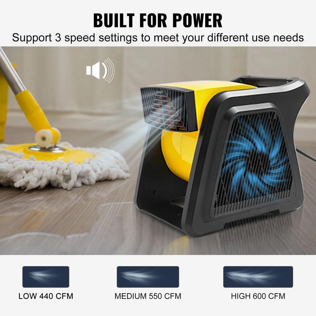 600 CFM 3-Speed Portable Floor Blower Fan T7526
