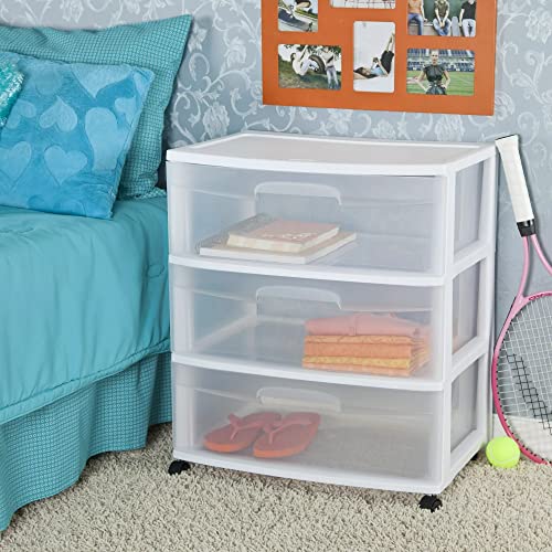 Plastic Storage Drawer Cart with 3 Clear Drawers M185