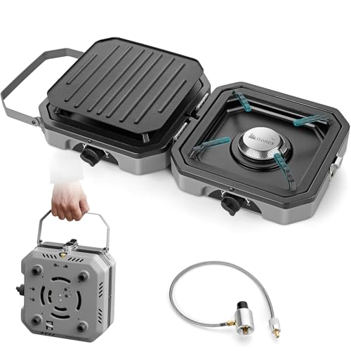 2 Burner Propane Camping Stove with Griddle & Grates D882521