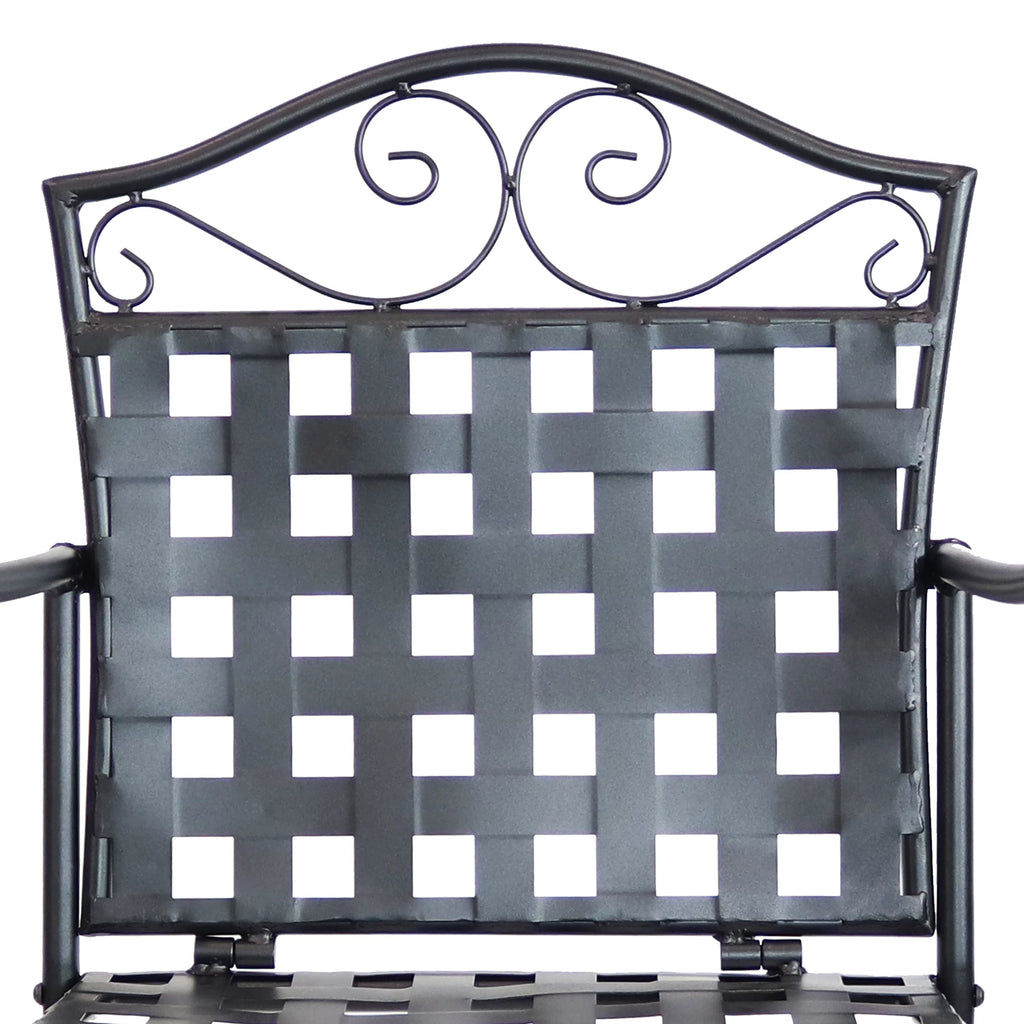 Black Wrought Iron Bar Chair and Table Set T703
