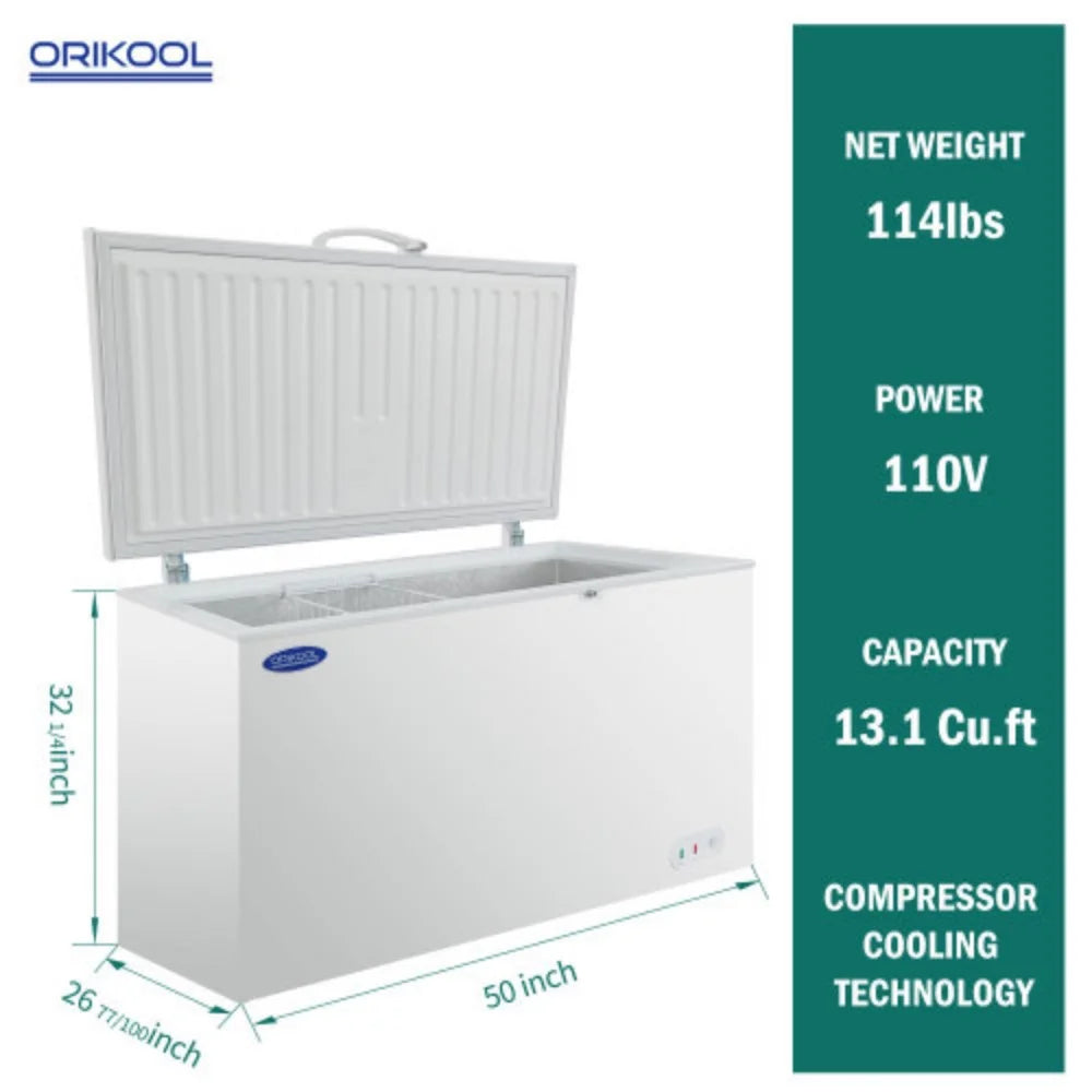 13.1 Cu.ft Solid Top Chest Freezer with Lockable Lid R193