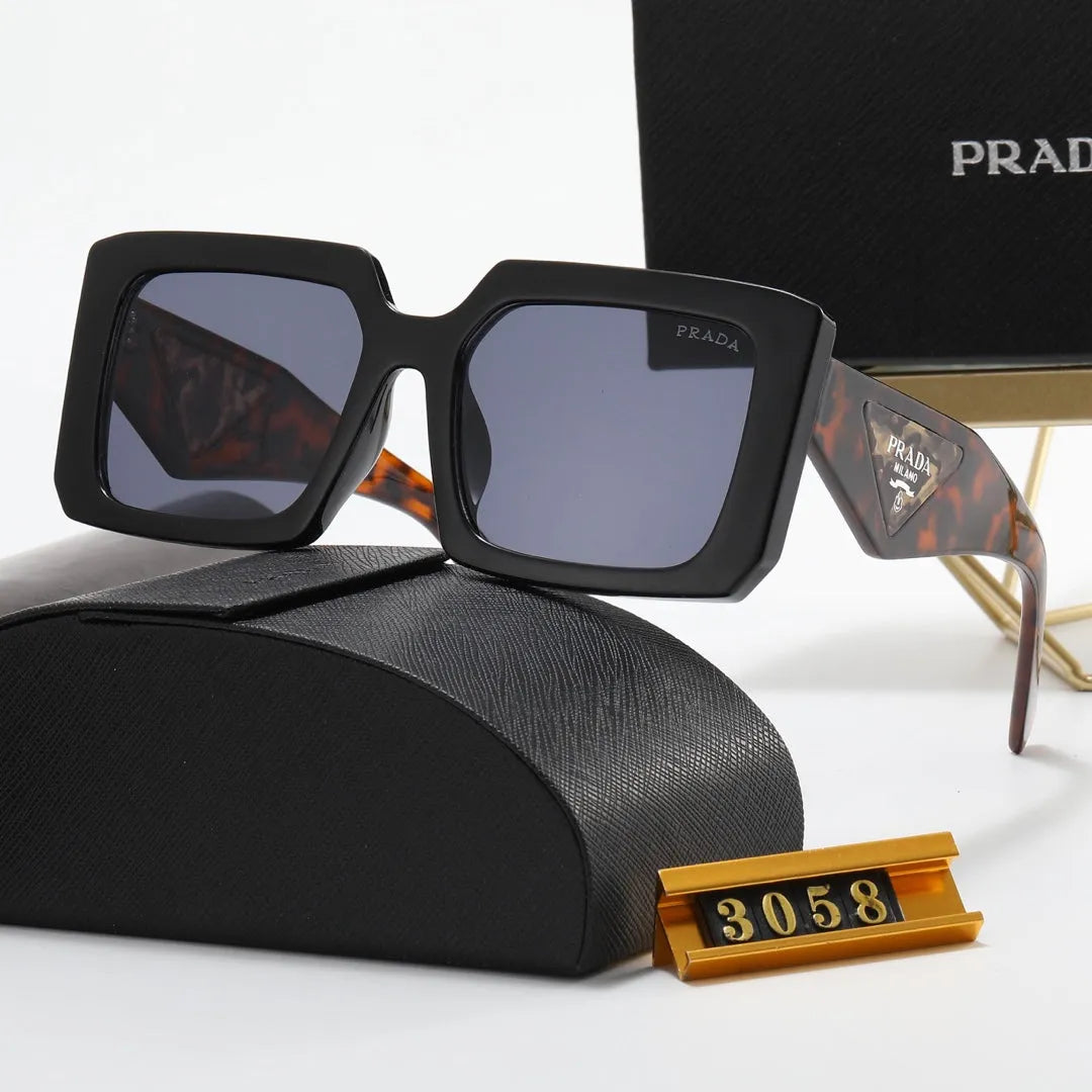 Triangle Letter Leopard Print Polarized Sunglasses T4564