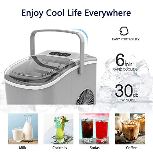 Countertop Portable Ice Maker with Self-Cleaning, 26.5lbs/24Hrs, 9 Bullet Ice Cubes V14559